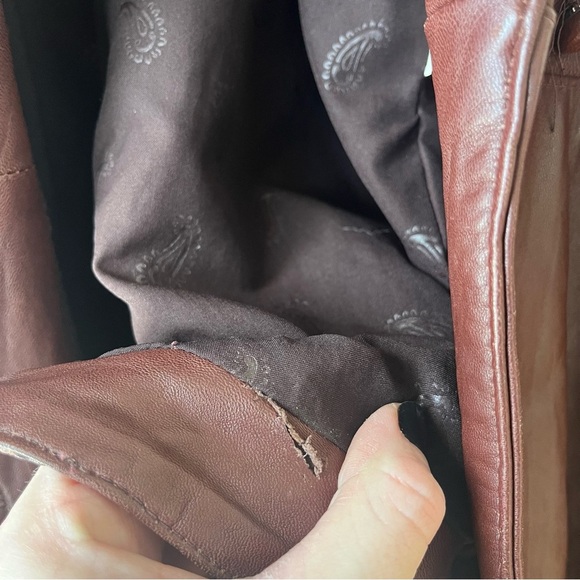 Vintage Real Leather Oversized Blazer Jacket | Brown | Size S grunge streetwear - Picture 6 of 12